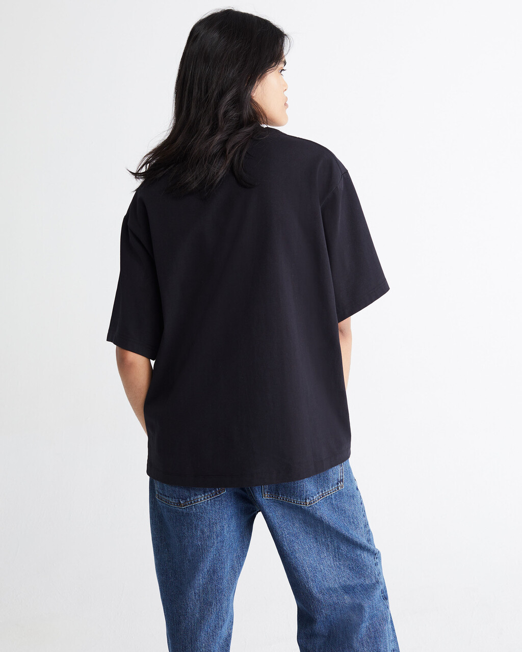 STANDARDS COMPACT COTTON CREWNECK T-SHIRT, Black Beauty, hi-res