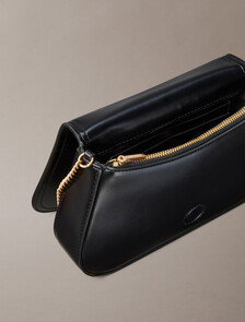 弧形銀包配鏈帶, Black, hi-res