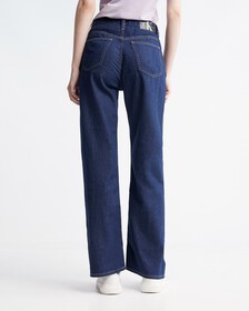 亞麻闊腳牛仔褲, Denim Rinse, hi-res