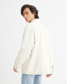MODERN NEUTRALS 超寬鬆夾棉裇衫外套, Denim Light, hi-res