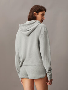 Icon 棉質毛圈睡裝連帽外套, Grey Heather, hi-res
