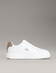 皮革耐用抓地 NYC 運動鞋, Bright White/Desert Taupe, hi-res