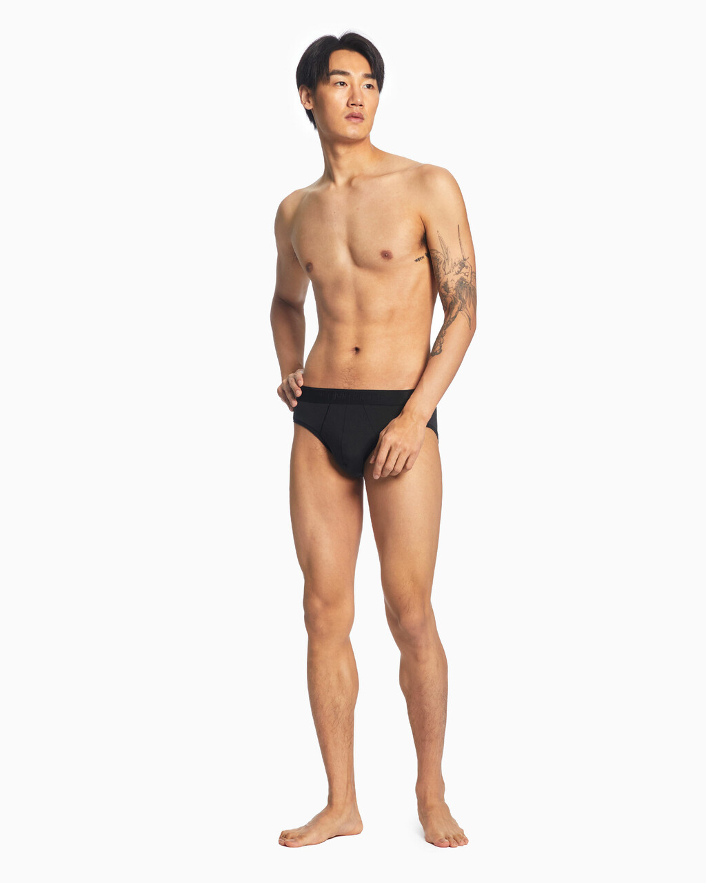CK BLACK COTTON 低腰三角褲, Black, hi-res