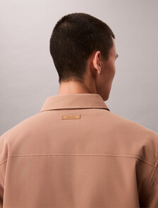 Solid Twill Shirt Jacket, Stonehenge, hi-res