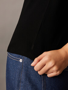 Refined Cotton Jersey Slim Tee, Black, hi-res