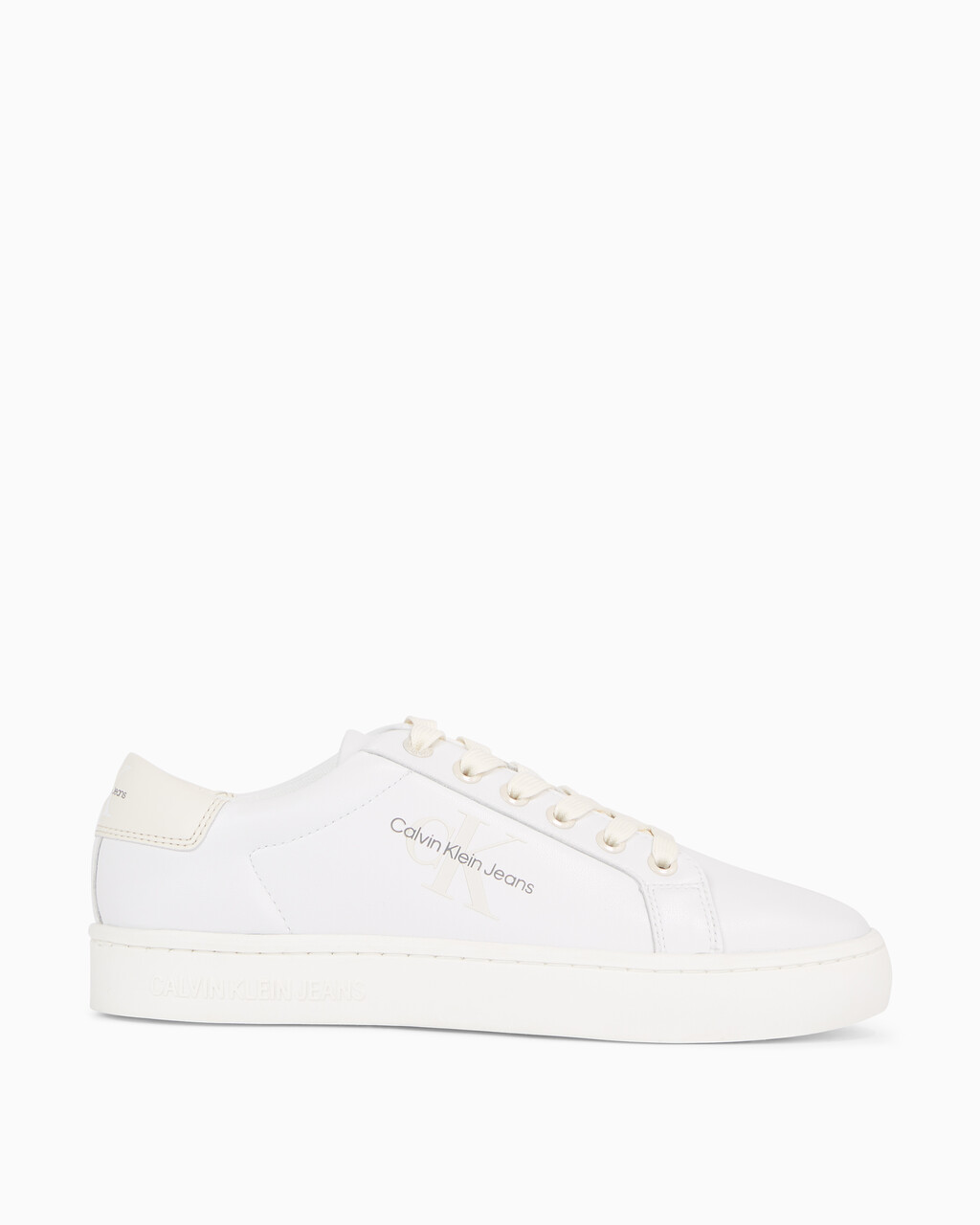 Leather Trainers, Bright White/Creamy White, hi-res