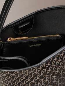 Allover Emblem Logo Bucket Bag, BLACK AOP, hi-res