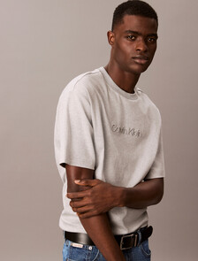 Calvin Klein Logo Tee, BC06 Grey Heather, hi-res