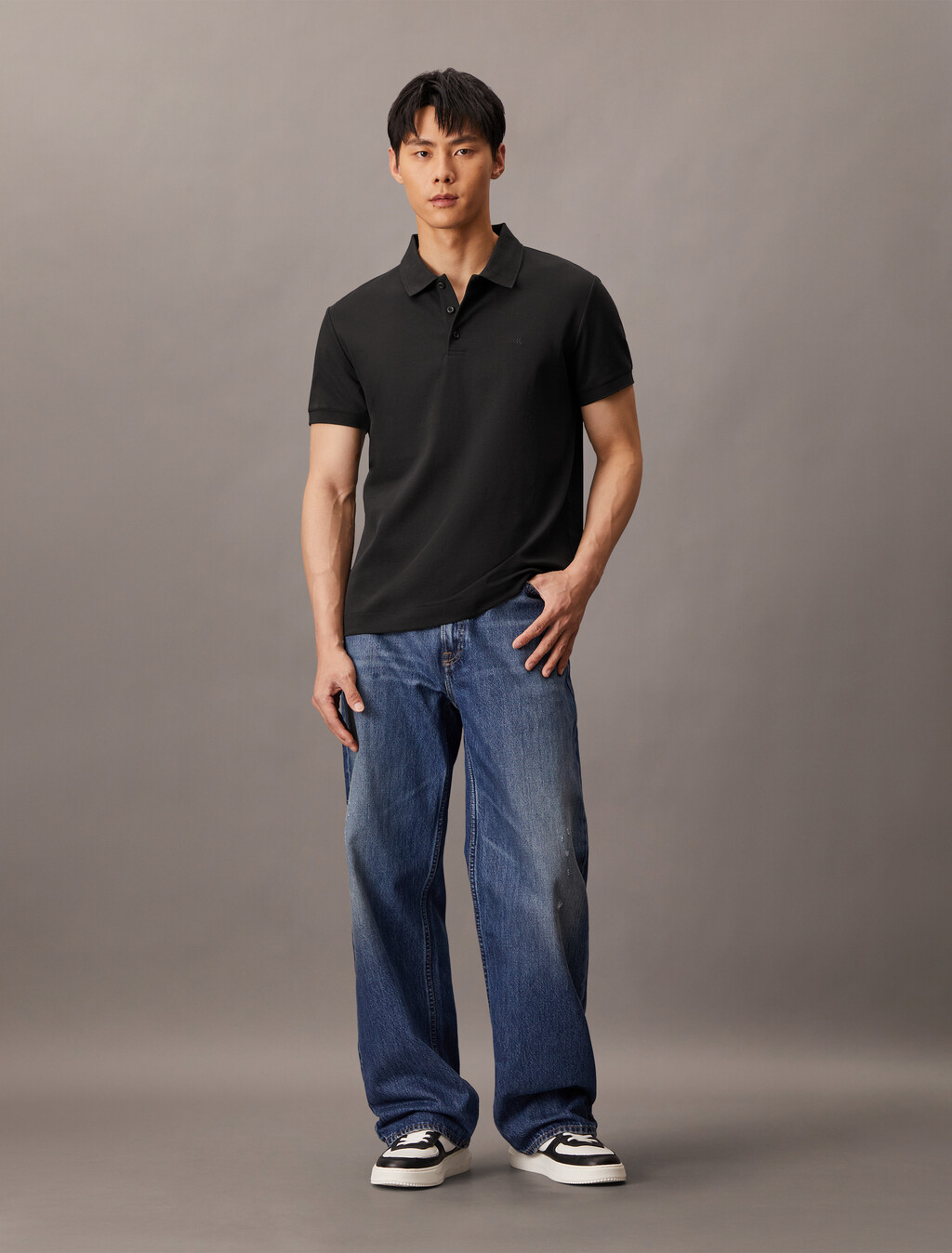Liquid Cotton Polo Shirt, Black, hi-res