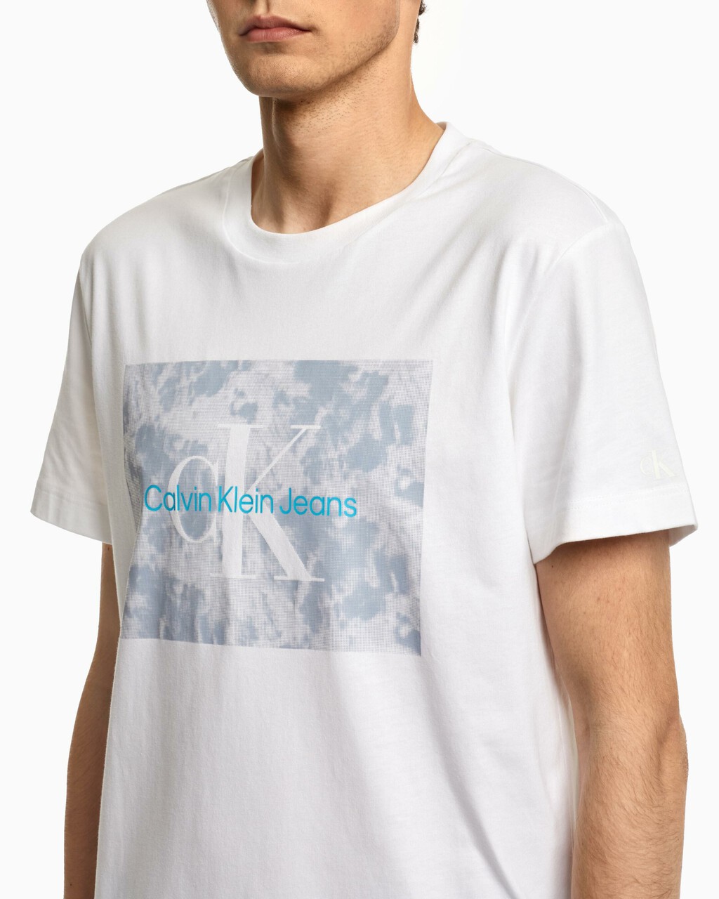 Water Splash Print Tee, Bright White, hi-res