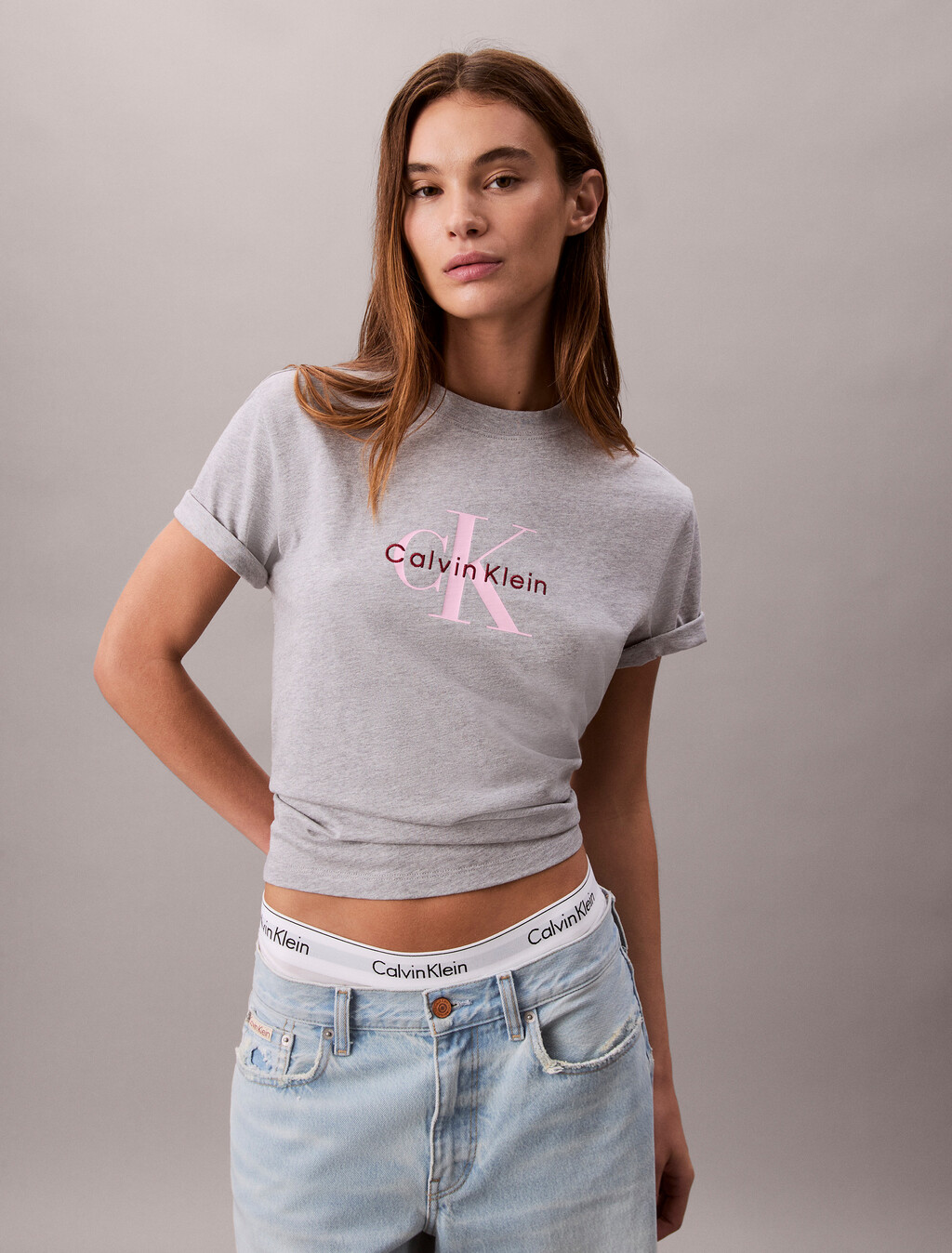 經典 Monogram 圓領 T 恤, Heroic Grey Heather, hi-res