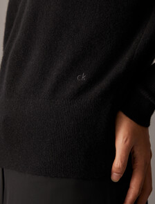 Cashmere Crewneck Sweater, Black, hi-res