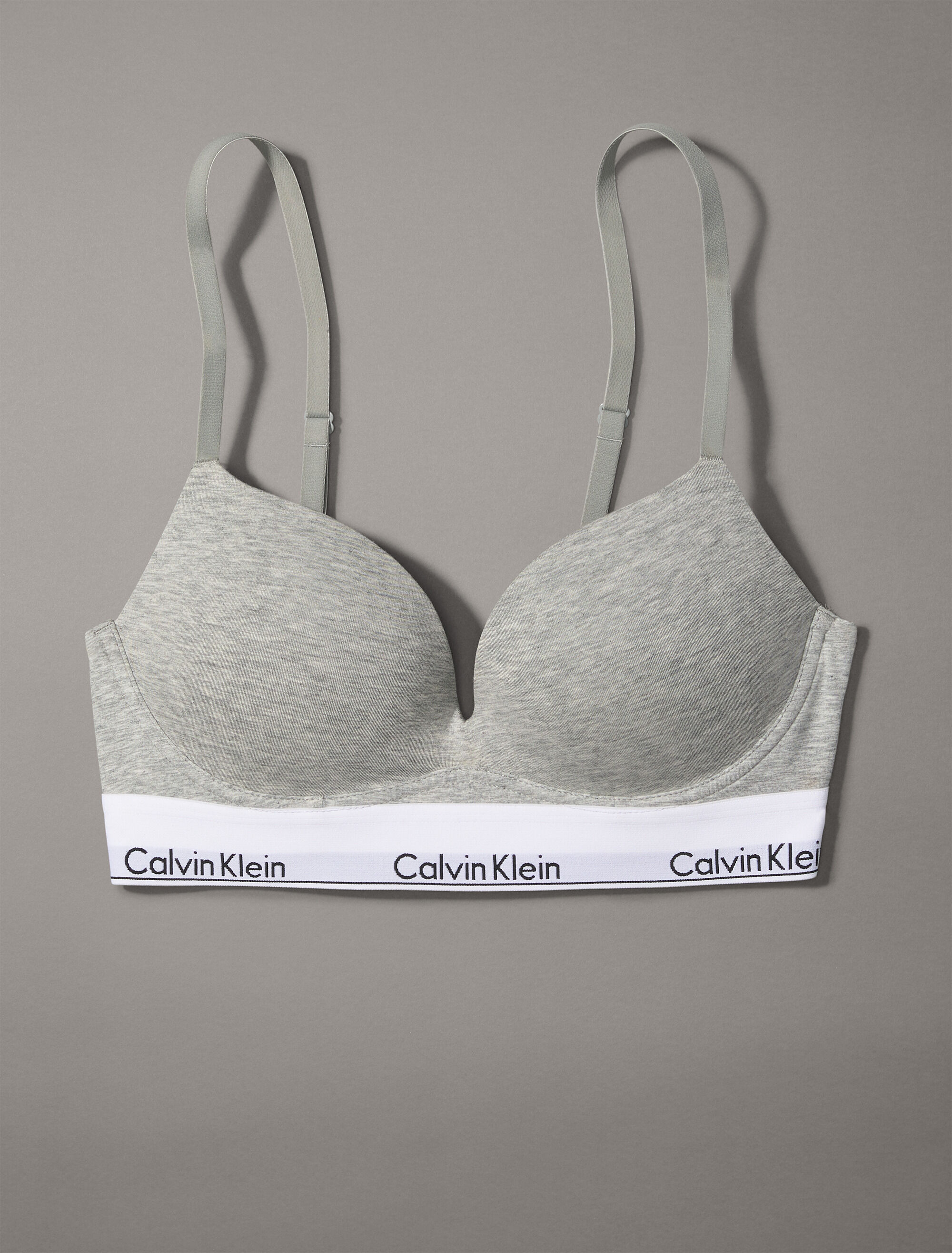 Icon Cotton Push Up Plunge Bra | grey | Calvin Klein Hong Kong
