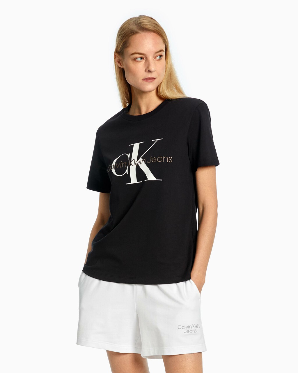 Organic Cotton Monogram Tee, Ck Black, hi-res
