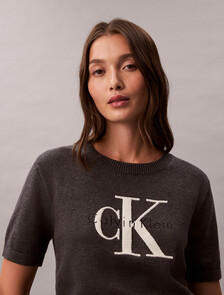 Monologo Cropped Jumper, B85 Charcoal Heather, hi-res