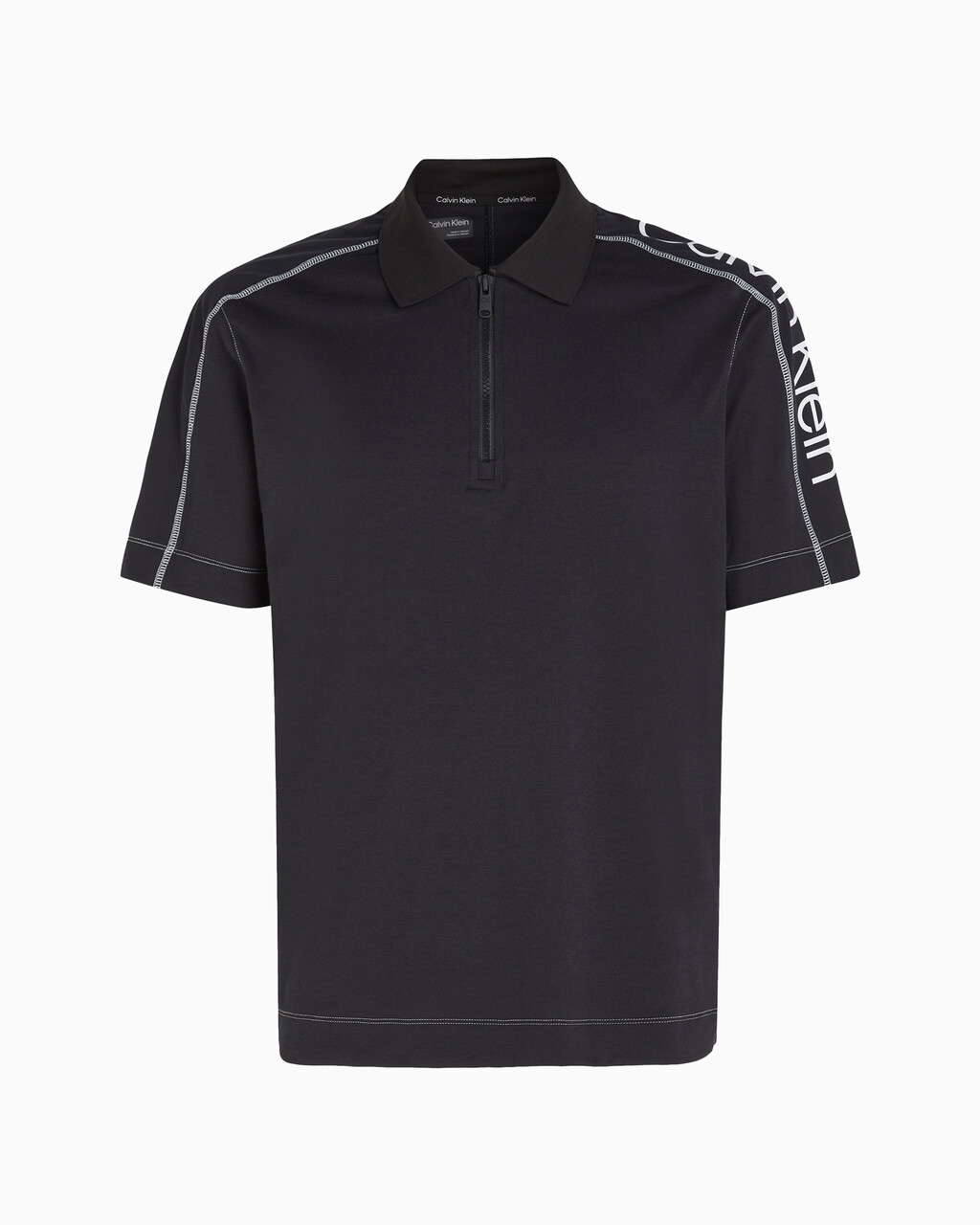 Zip Polo Shirt, BLACK BEAUTY, hi-res