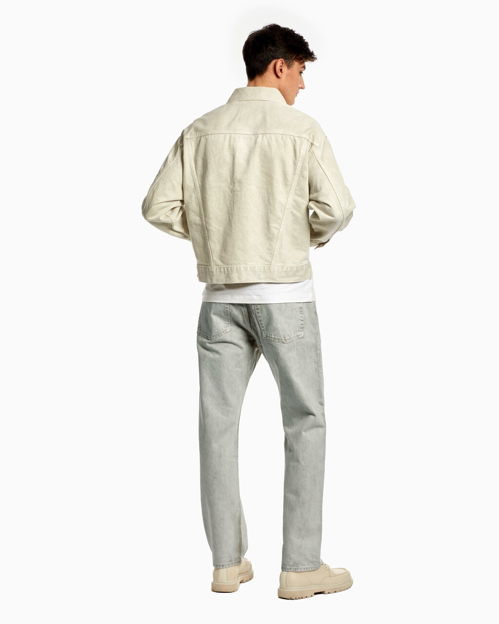 STANDARDS UNBLEACHED MARBLE DYE CONCEALED PLACKET JACKET, UNBLEACHED MARB, hi-res