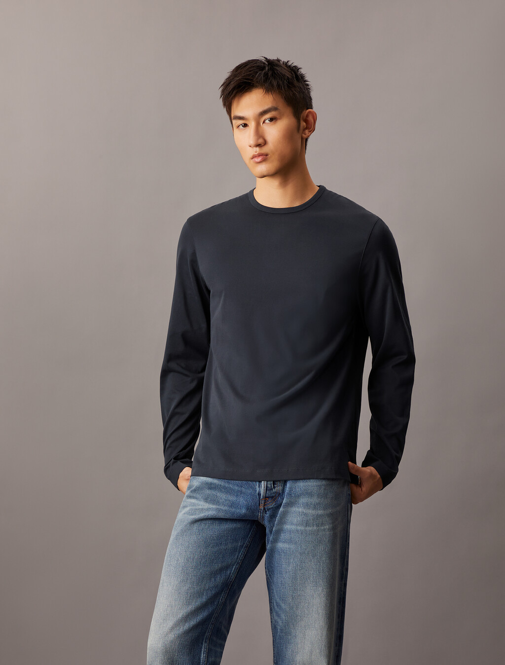 The Calvin 絲光棉圓領 T 恤, Vulcan, hi-res