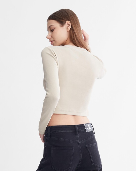 Rib Knit Monologo Baby Tee