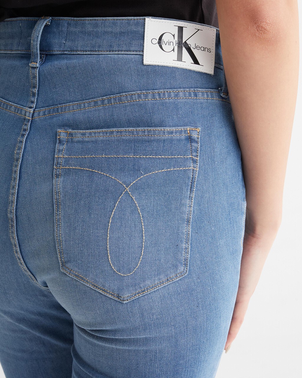 Ultimate Stretch High Rise Skinny Ankle Jeans, Bright Blue Embro Raw Hem, hi-res