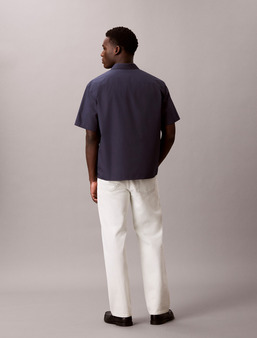 Washed Cotton Poplin Relaxed Shirt, Blue Nights, hi-res