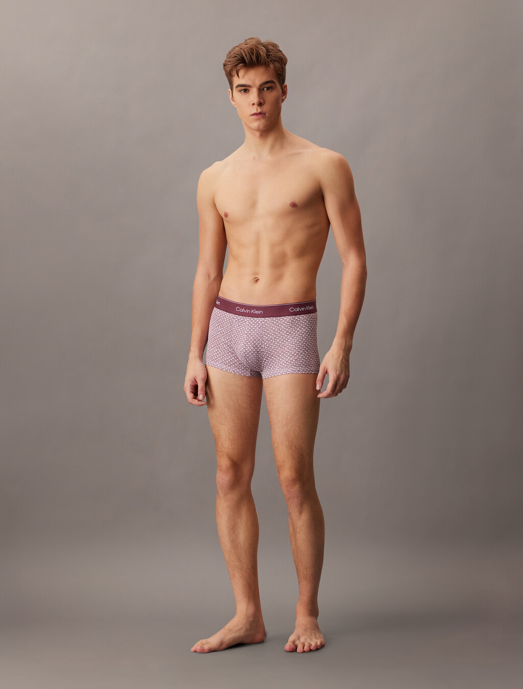 Icon Cotton Stretch 限量版低腰平口內褲, STENCIL HEART_SPRING LILAC, hi-res