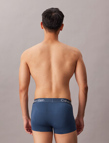 CK Pro Fit 超細纖維低腰平口內褲, Dark Denim w/ White Logo, hi-res