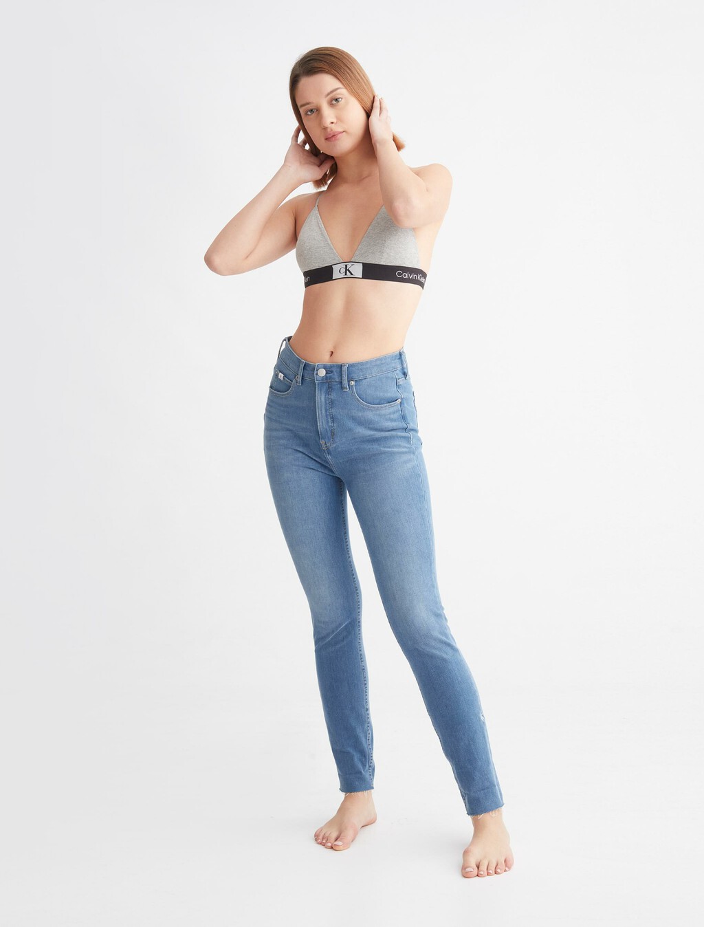 Calvin Klein 1996 Lightly Lined Triangle Bra, Grey Heather, hi-res