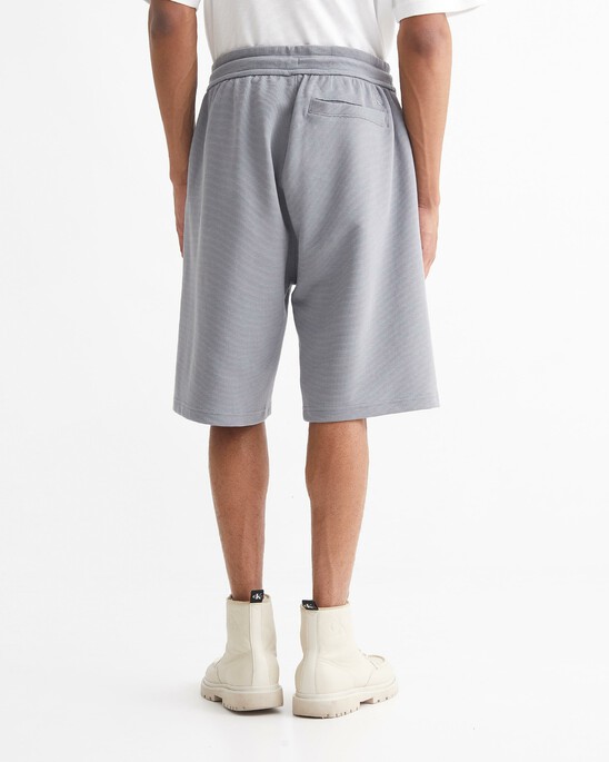 PREMIUM ESSENTIALS MONOLOGO OTTOMAN RIB-KNIT SHORTS