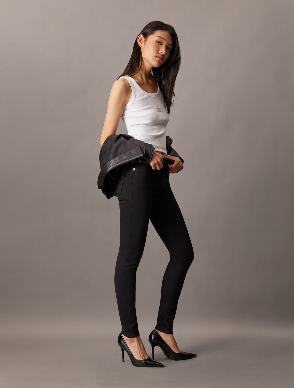 37.5 中腰緊身黑色牛仔褲, CK CLASSIC BLACK, hi-res