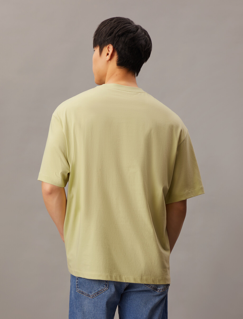 Calvin Logo 圓領上衣, Hay, hi-res