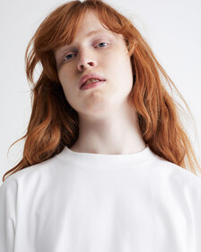 STANDARDS COMPACT COTTON LONG SLEEVE TEE, BRILLIANT WHITE, hi-res