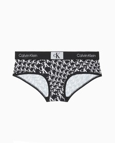 CALVIN KLEIN 1996 低腰內褲, WARPED LOGO PRINT+BLACK, hi-res