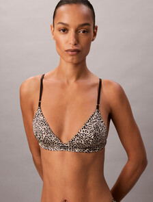 Satin Triangle Bra, ANIMAL PRINT TEMPT+TEMP COLOR, hi-res