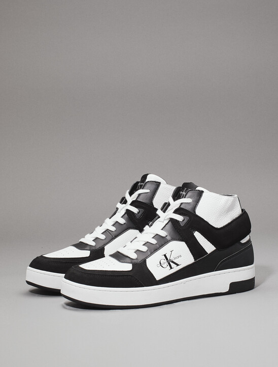 Leather High-Top Trainers