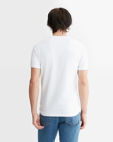 Mid Logo Print Slim Fit Tee, Bright White, hi-res