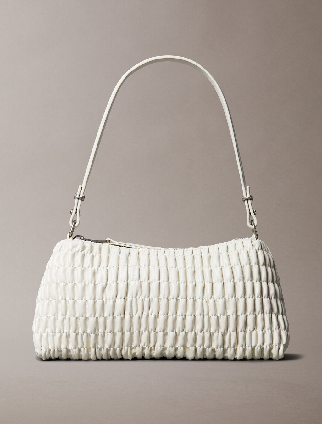Ruched Shoulder Bag, Chalk, hi-res