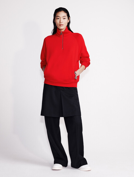 Terry Zip Polo Sweatshirt