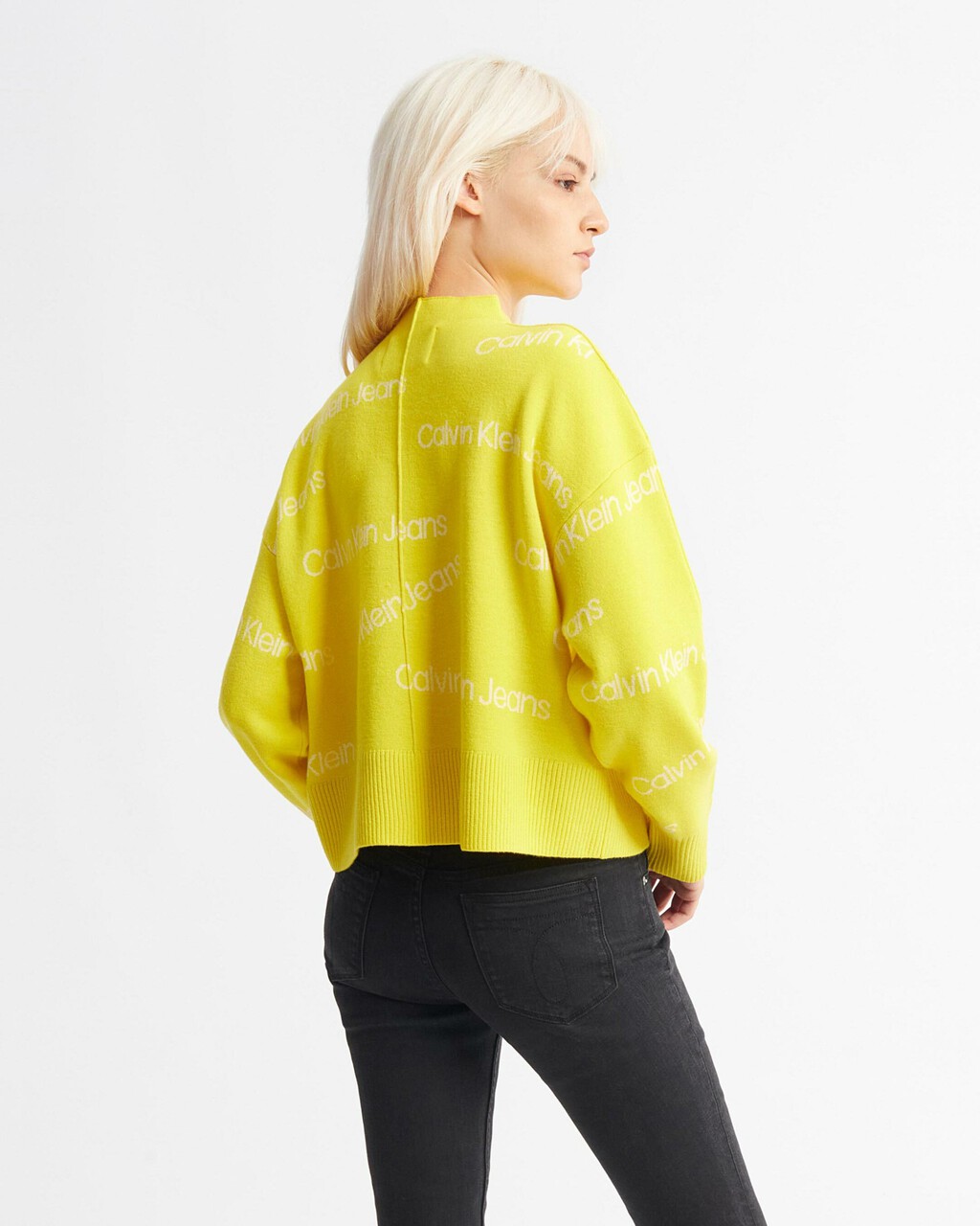 ALL OVER LOGO WOOL SWEATER, Dune Yellow, hi-res