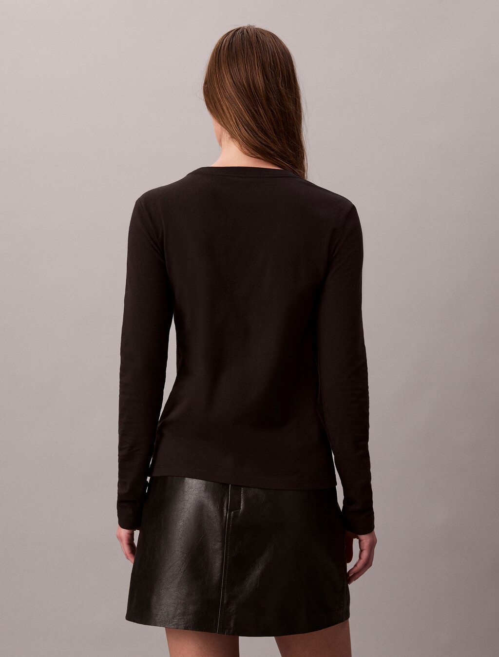 經典標誌修身 T 恤, Black, hi-res