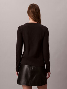 經典標誌修身 T 恤, Black, hi-res