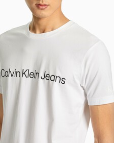 INSTITUTIONAL LOGO SLIM TEE, Bright White, hi-res