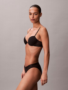 Bikini Briefs - Microfibre Lace, Black, hi-res