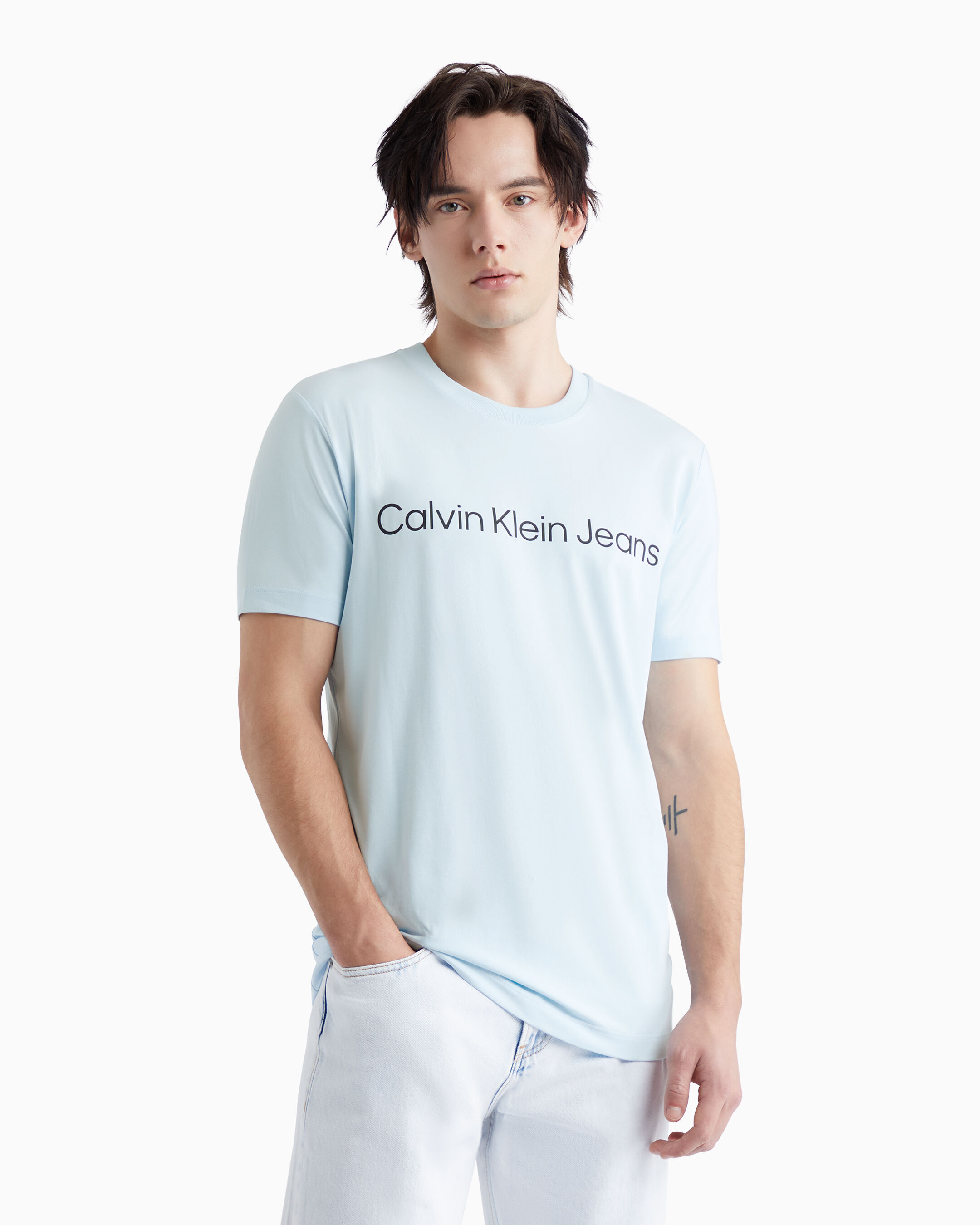 Institutional Logo Slim Tee blue Calvin Klein Hong Kong
