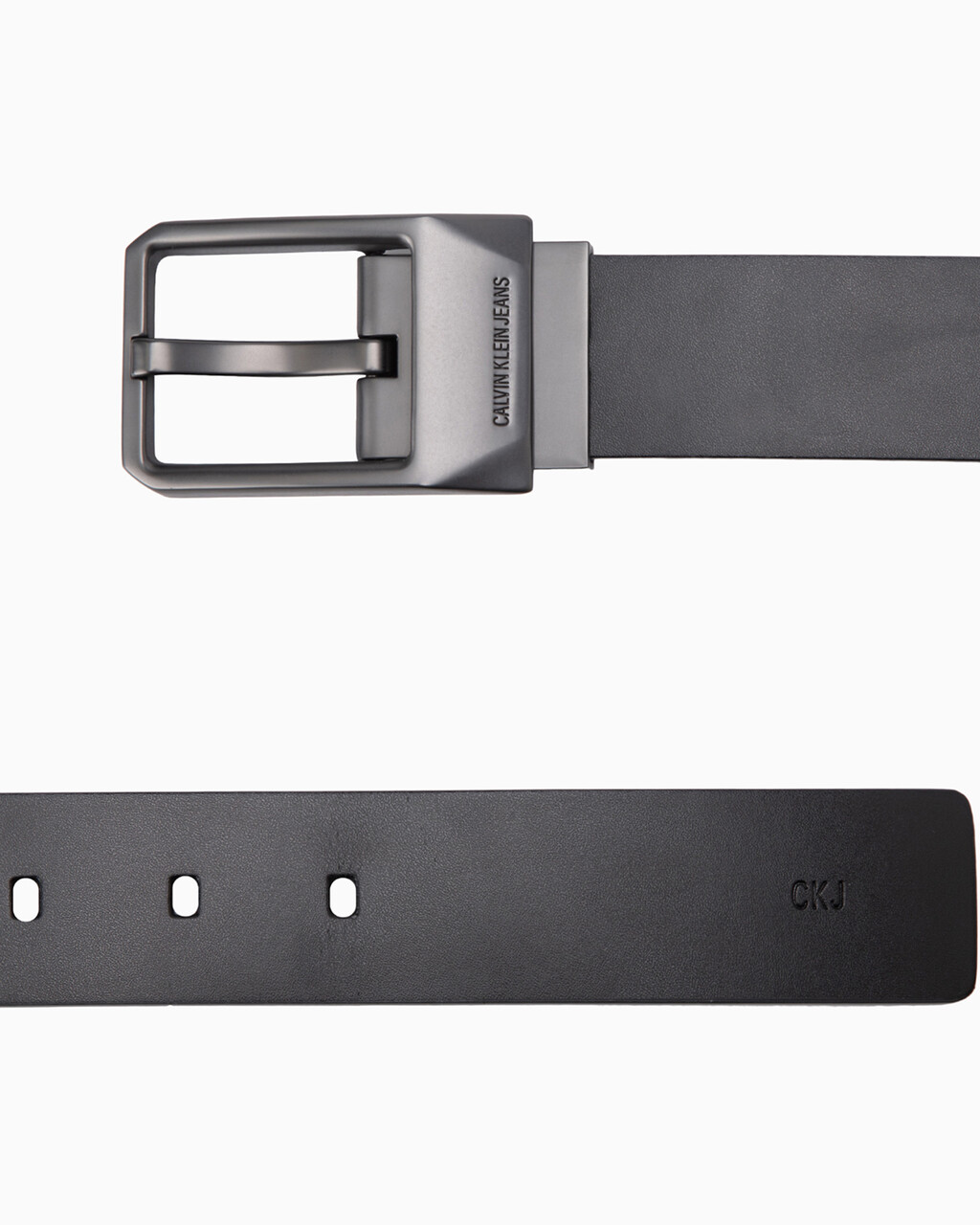REVERSIBLE FACETED BELT 35MM, BLACK SMOOTH SP, hi-res