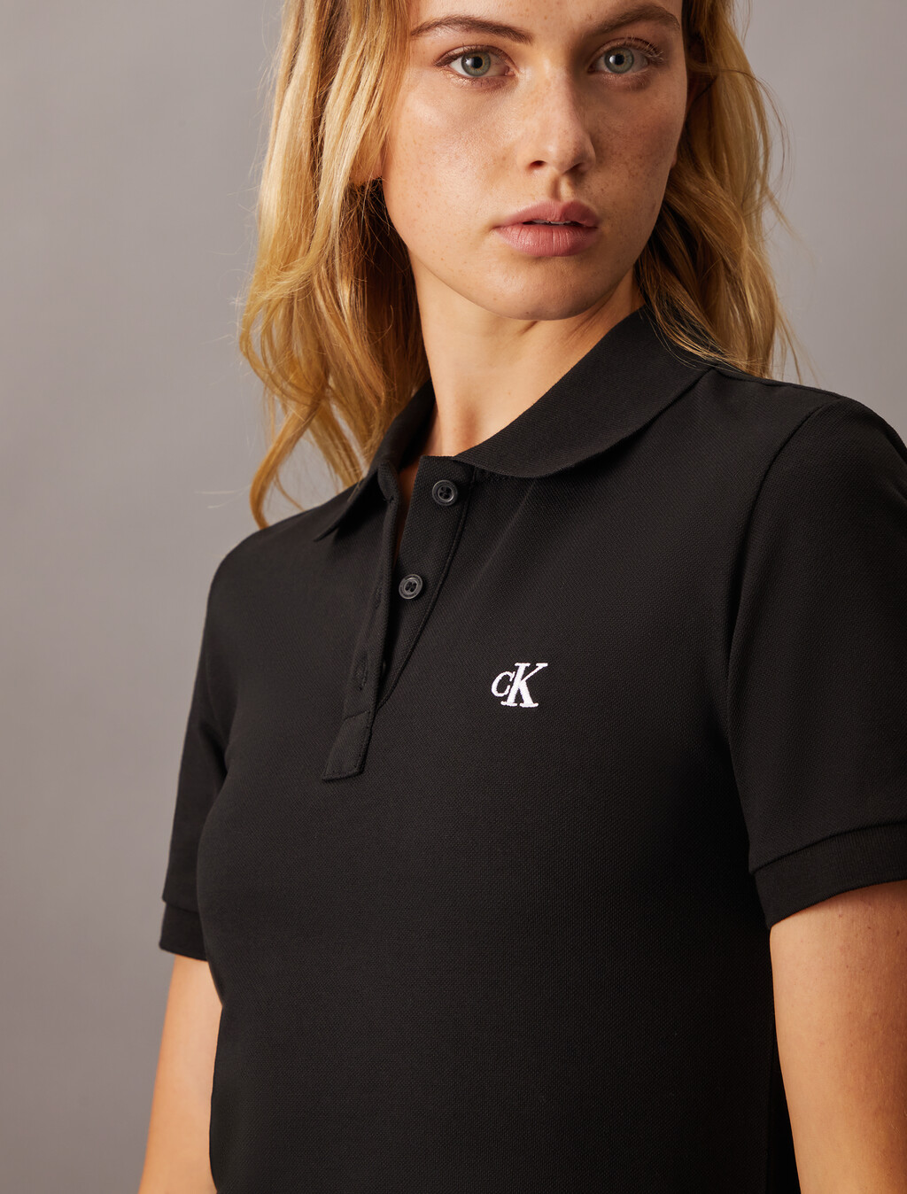 Monogram 標誌刺繡 Polo 連身裙, Ck Black, hi-res