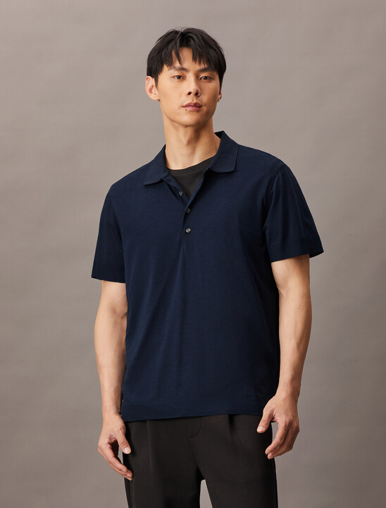 精細針織萊賽爾混紡 Polo 衫