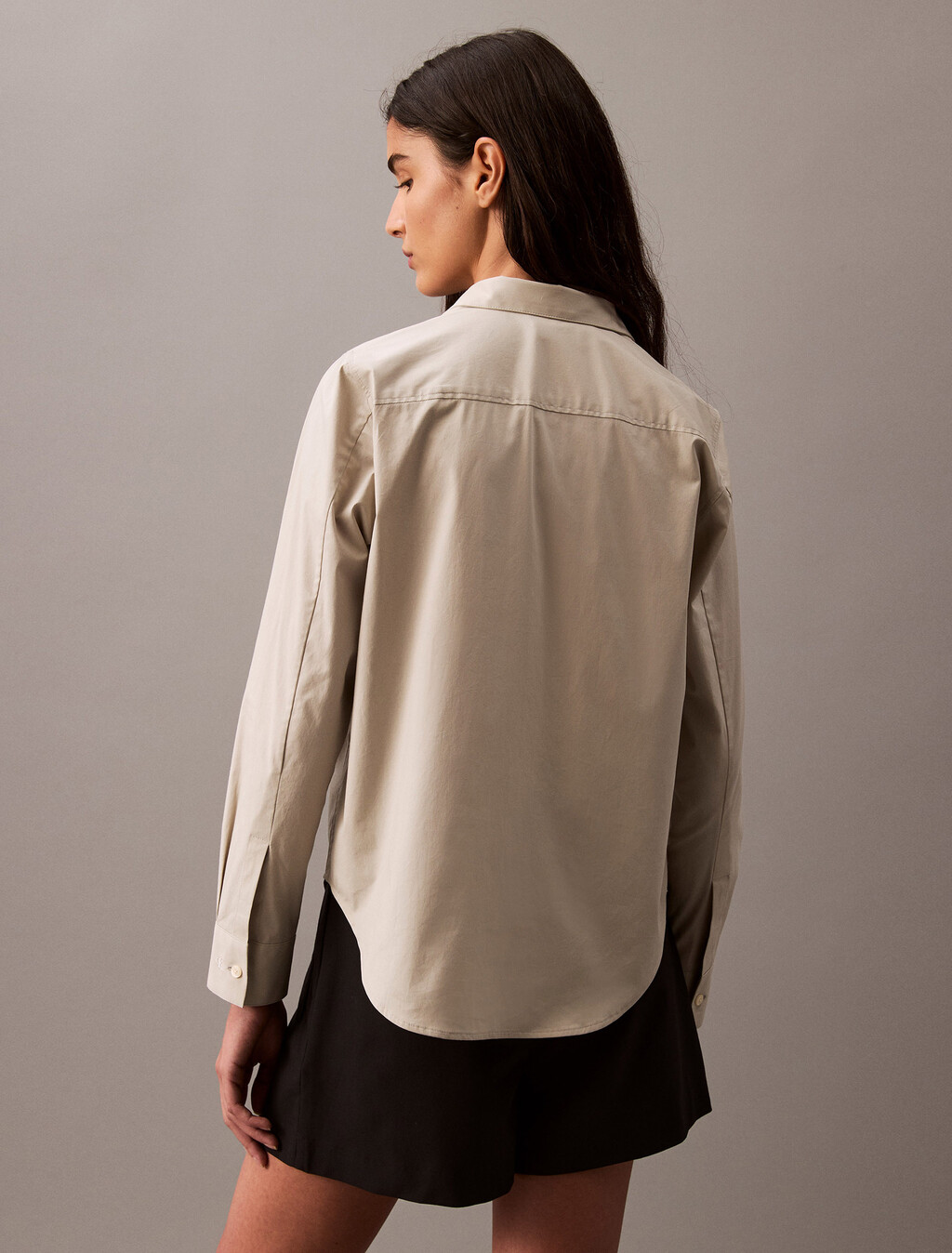 Poplin Classic Stretch Button-Down Shirt, Pussywillow Gray, hi-res