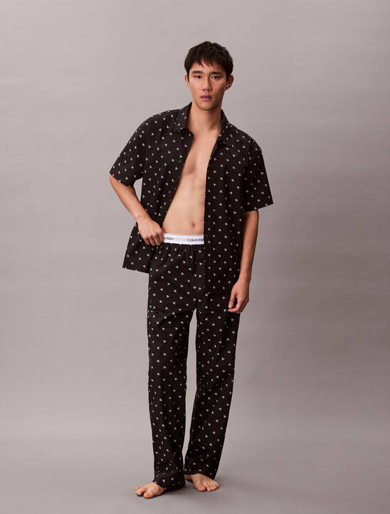 府綢棉睡裝襯衫