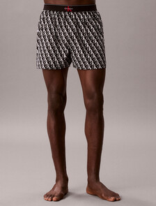 CK X Cotton Monogram 修身四角內褲, STEPPING LOGO BLACK, hi-res